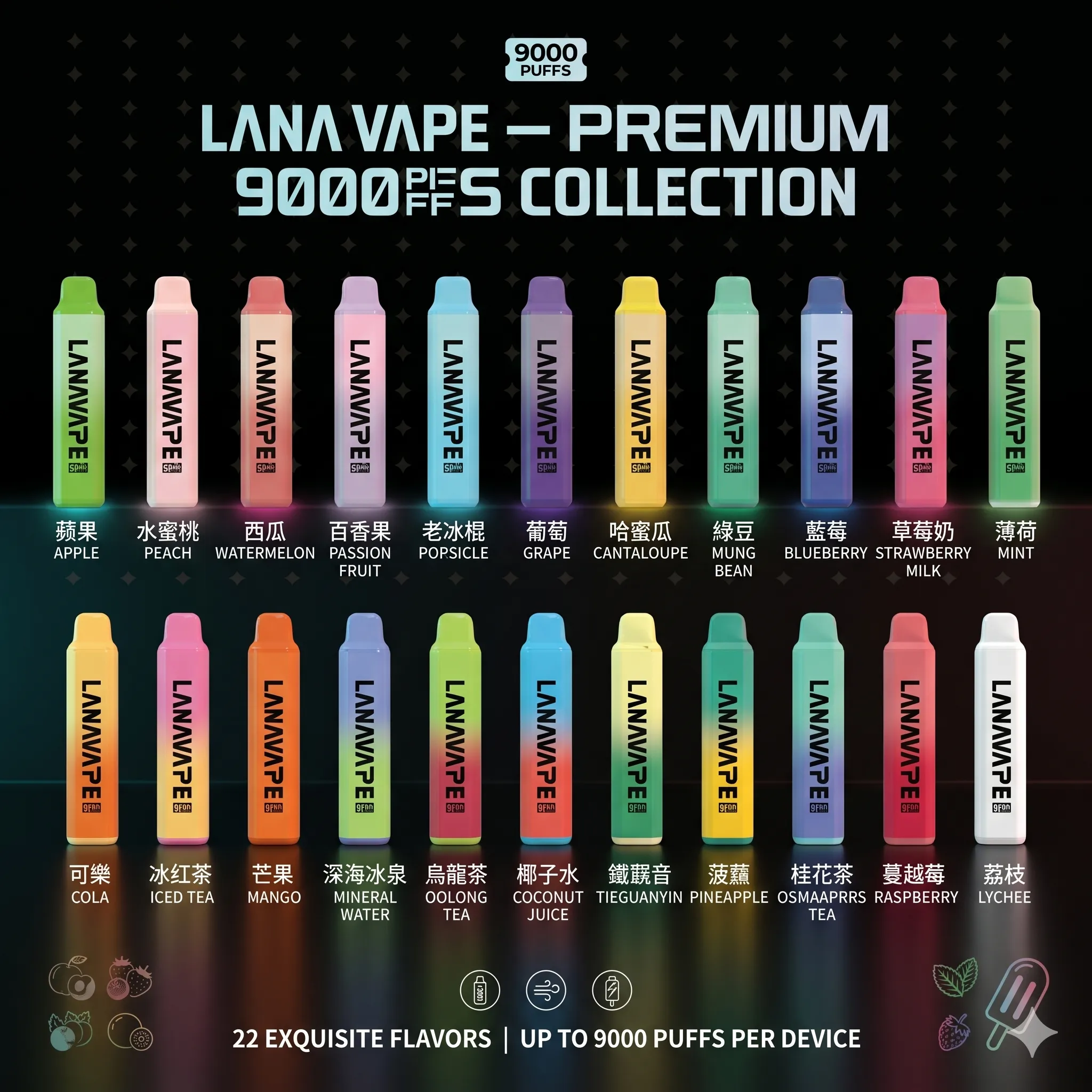 拉娜 拋棄式電子煙 9000口 ⋆ 高顏值